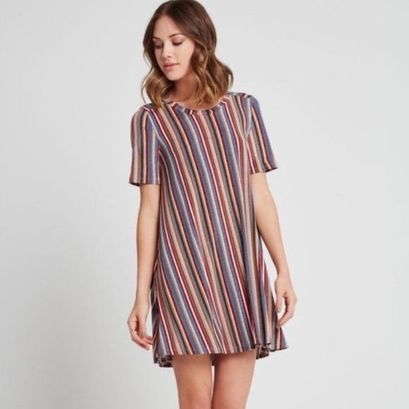 Striped Multicolor Women's Dress - Picture 1 of 6